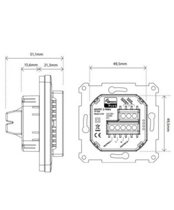 Heatit Z-TRM3 Thermostat schwarz heatit Z-Wave Steuerung