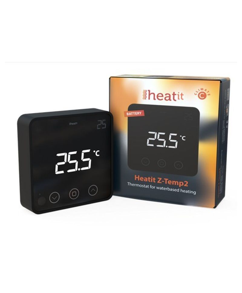 Heatit Z-Temp2 Thermostat - Batterie schwarz