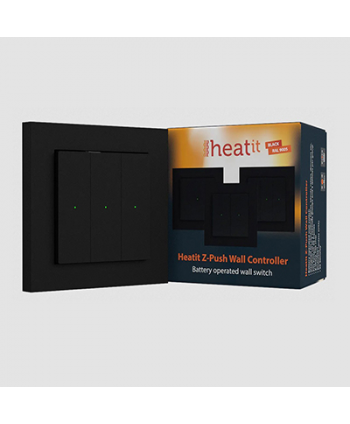 Heatit Z-Push Wall Controller schwarz RAL 9005 heatit Z-Wave Steuerung