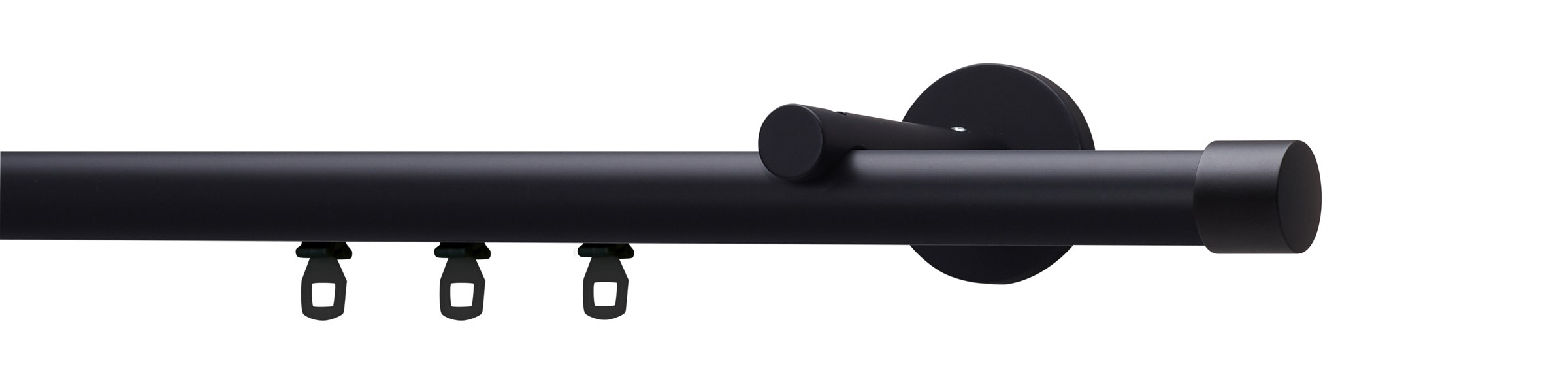 Büsche Rundprofil INSIDE 20 mm in Schwarz matt mit Wandträger