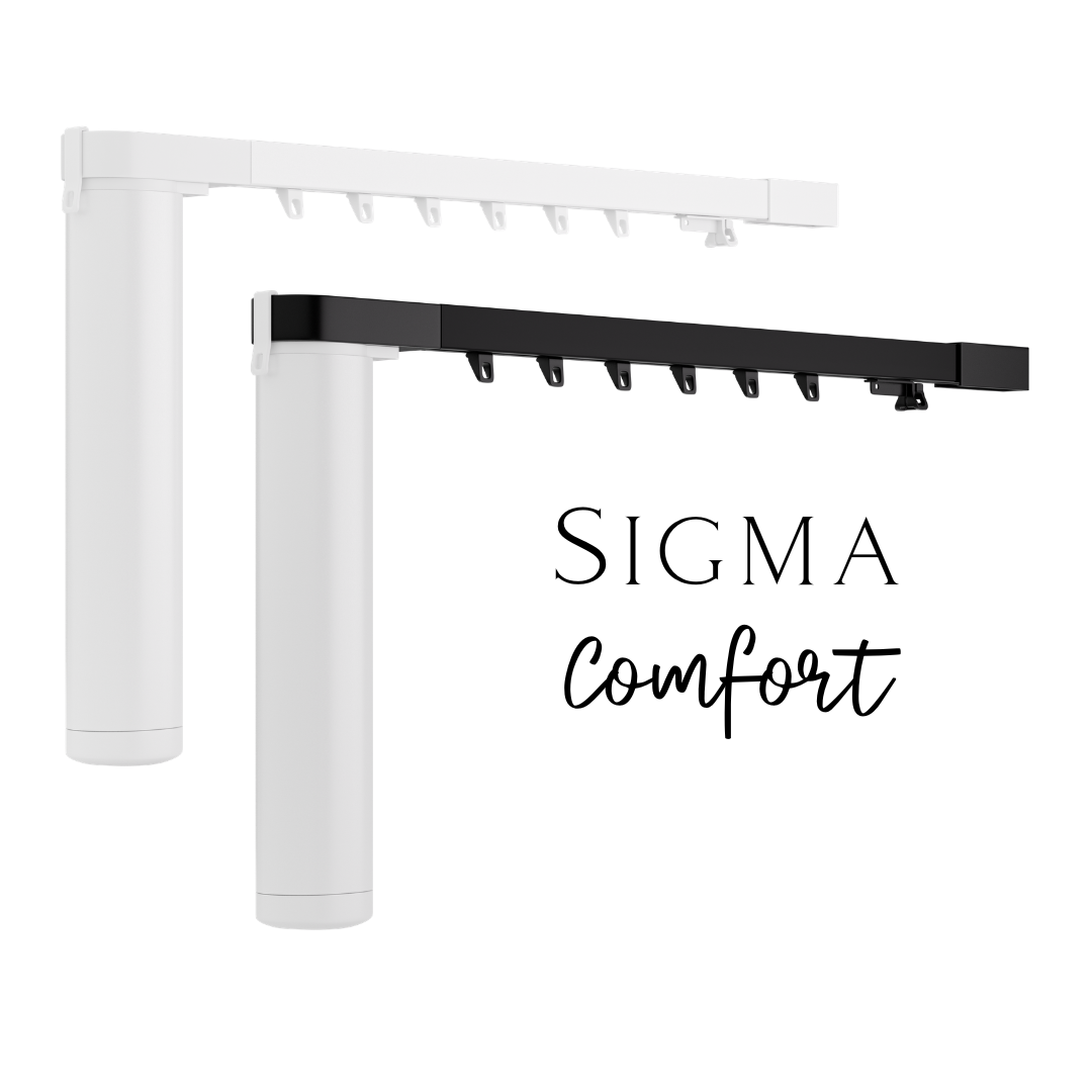 Mio Decor Sigma Comfort elektrische Vorhangschiene in Weiß und Schwarz