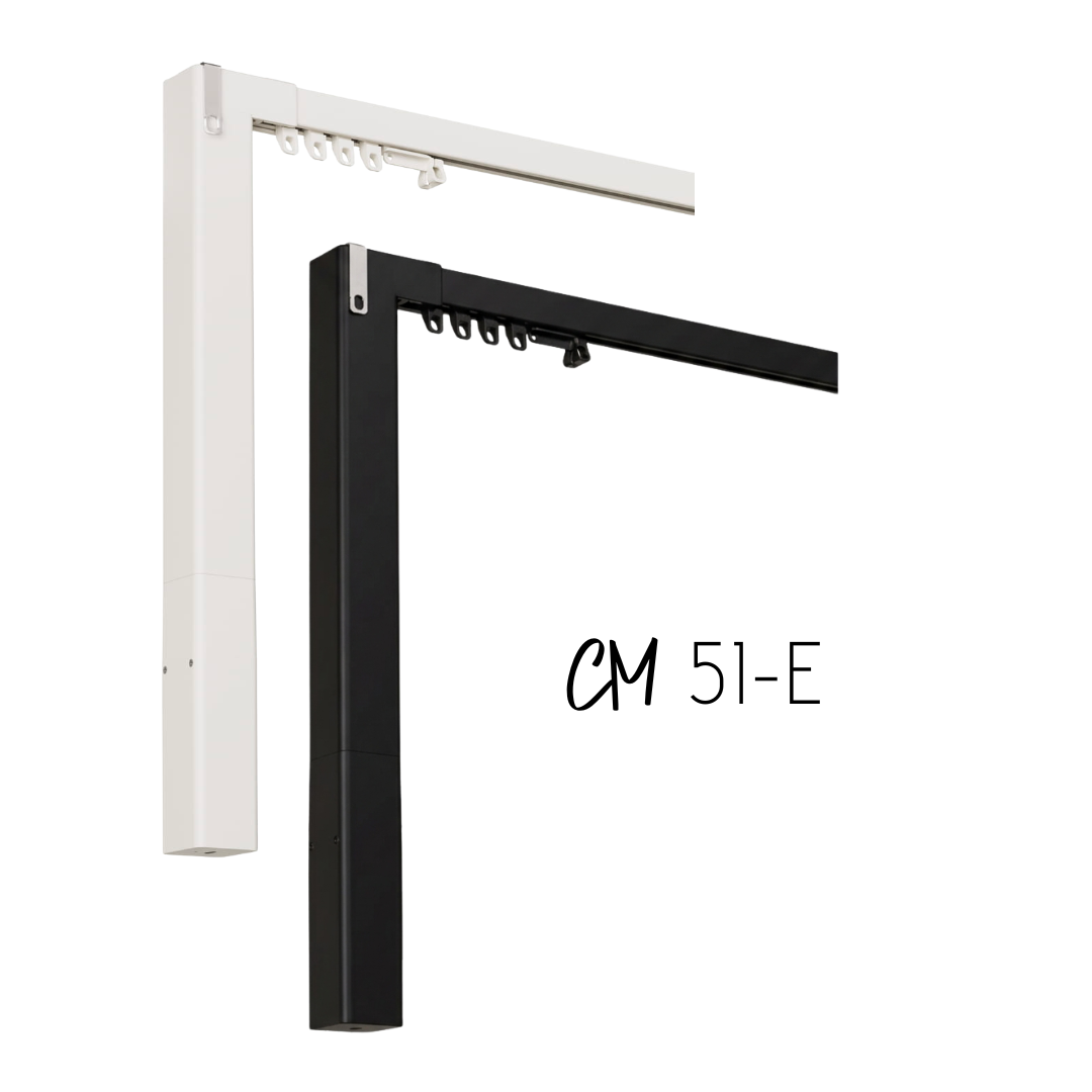 Motion Blinds CM-51-E Vorhangschiene weiss und schwarz mit Motor