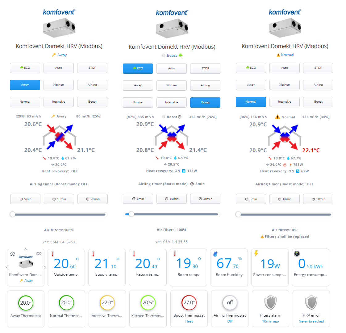 Komfovent Domekt HRV Quick App Komfovent Domekt HRV Quick App