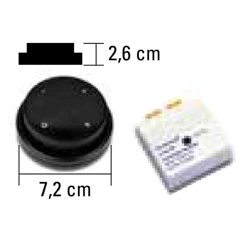 Alugard Set 2, runde Fernbedienung 3-Kanal mit 7,2 cm und Funk-Empfänger