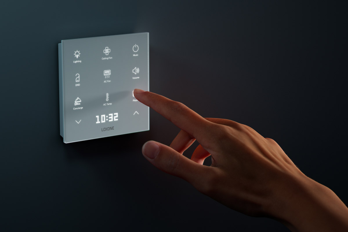 Loxone Touch Pure Flex CO2 Tree Samtweiß, Touchpunkte im Detail