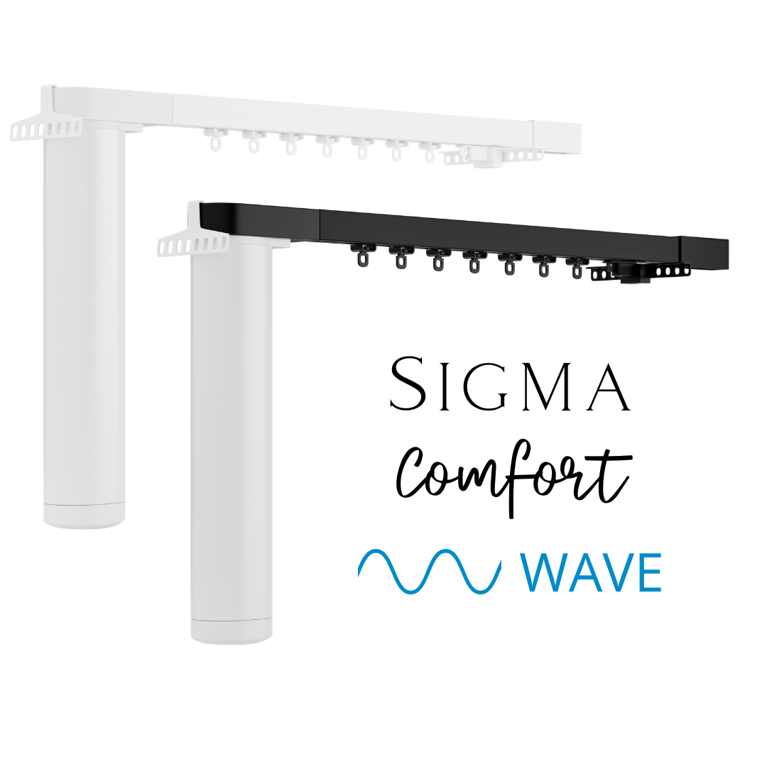 Mio Decor Sigma Comfort Wave elektrische Vorhangschiene in Weiß und Schwarz