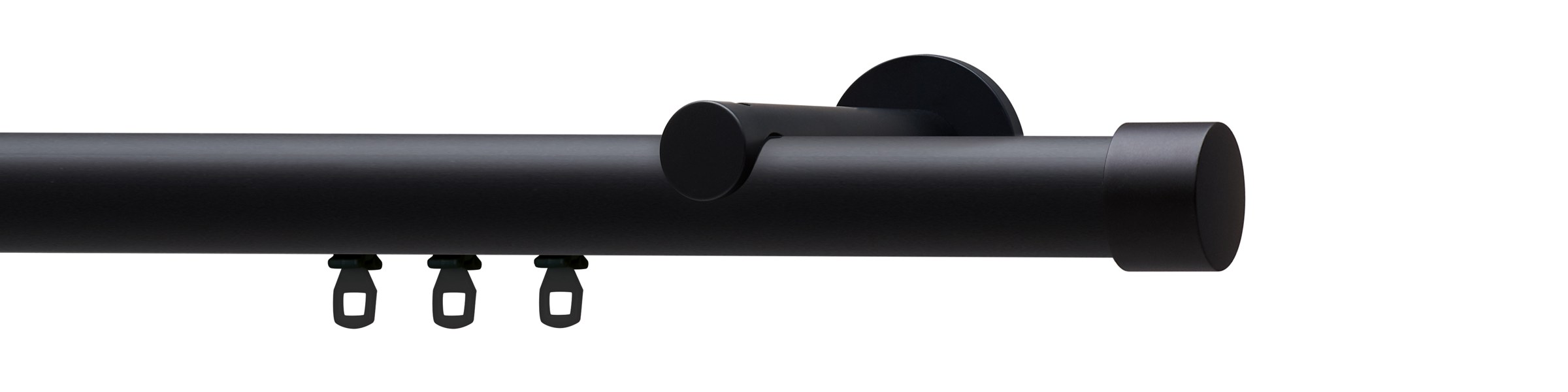 Büsche Rundprofil INSIDE 28 mm in Schwarz matt mit Wandträger