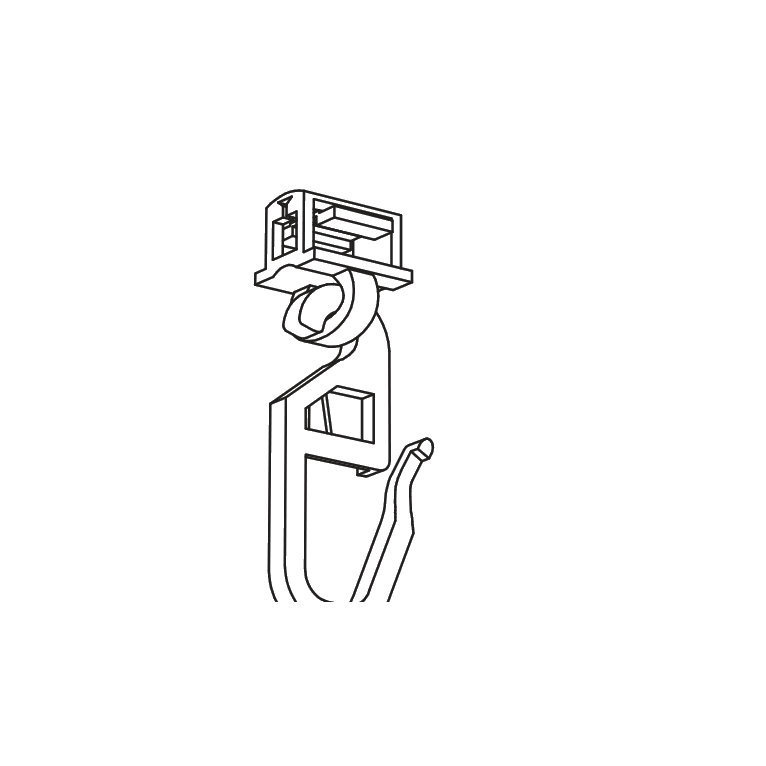 Alugard Clic Gelenkgleiter mit langem Haken 6 mm, technische Zeichnung