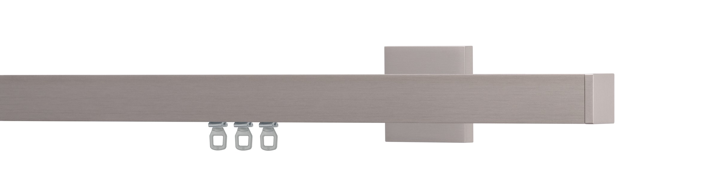 Büsche TECDOR Vorhangschiene 26 x 26 mm in Nickel matt mit Wandträger