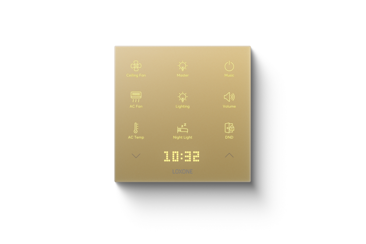 Loxone Touch Pure Flex Battery Air Gold, Frontansicht