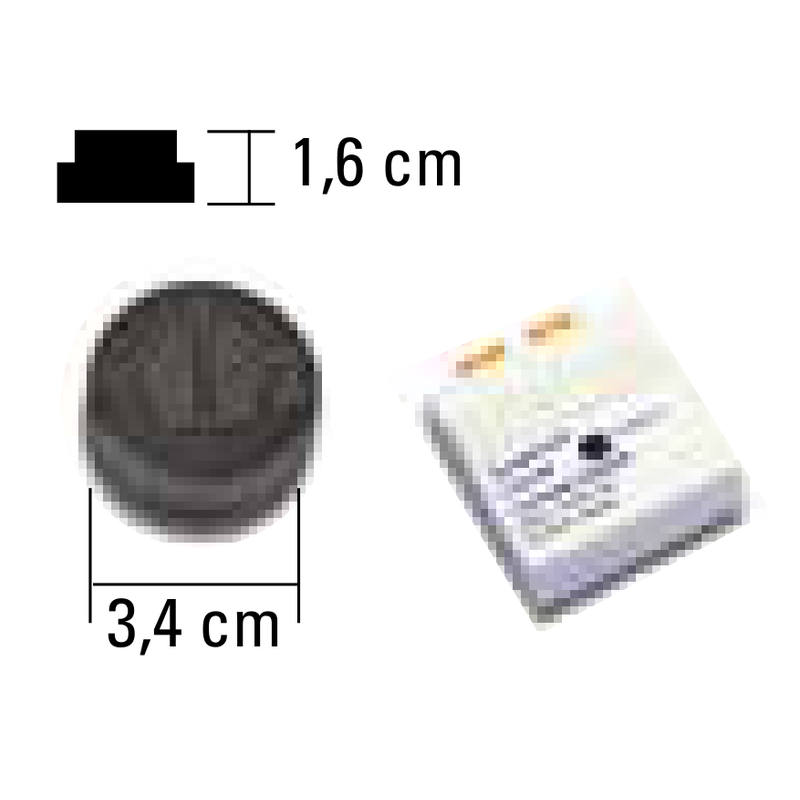 Alugard Set 1, runde Fernbedienung 1-Kanal mit 3,4 cm und Funk-Empfänger