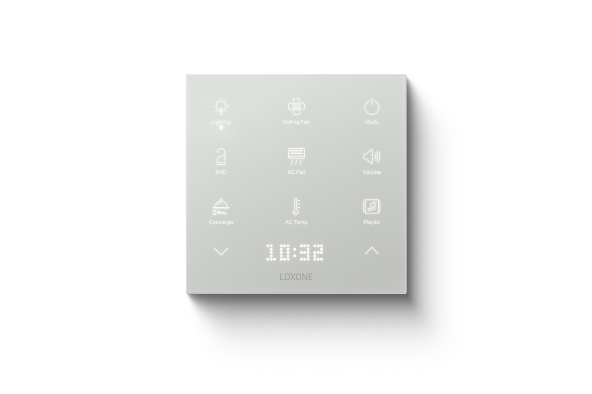 Loxone Touch Pure Flex 24V IP44 Air Samtweiß, Frontansicht