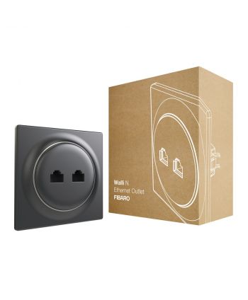 FIBARO Walli N Ethernet Outlet FGWEEU-021-8 anthracite