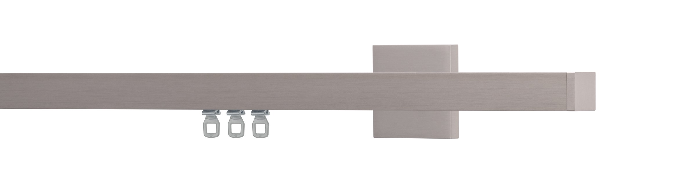 Büsche TECDOR Vorhangschiene 20 x 20 mm in Nickel matt mit Wandträger