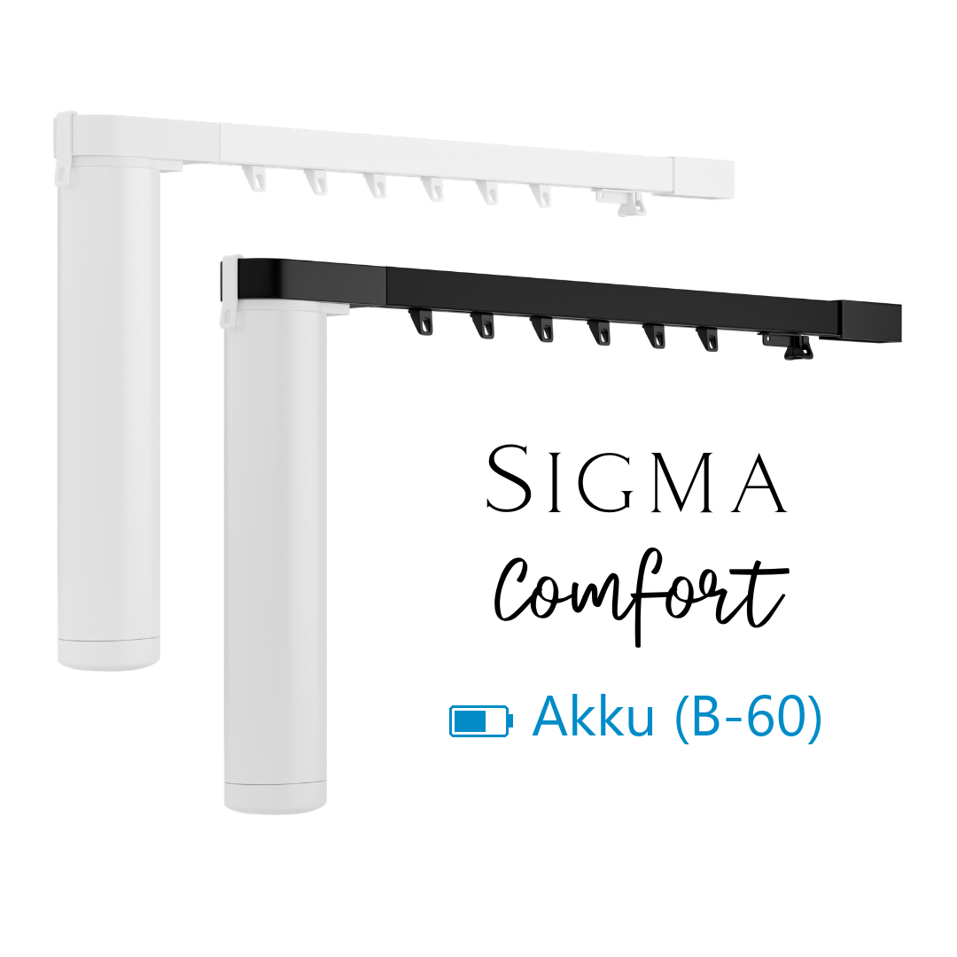 Mio Decor Sigma Comfort Akku (B-60) Vorhangschiene in Weiß und Schwarz