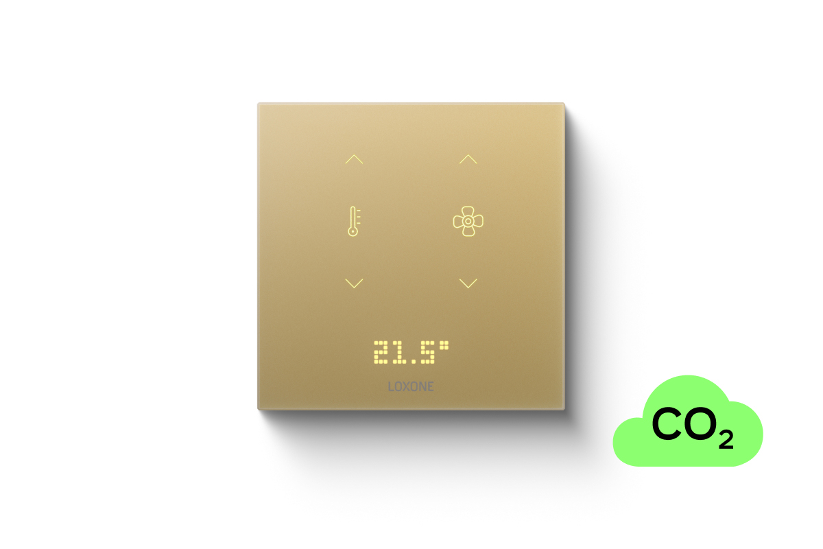 Loxone Touch Pure Flex 24V CO2 Air Gold, Frontansicht