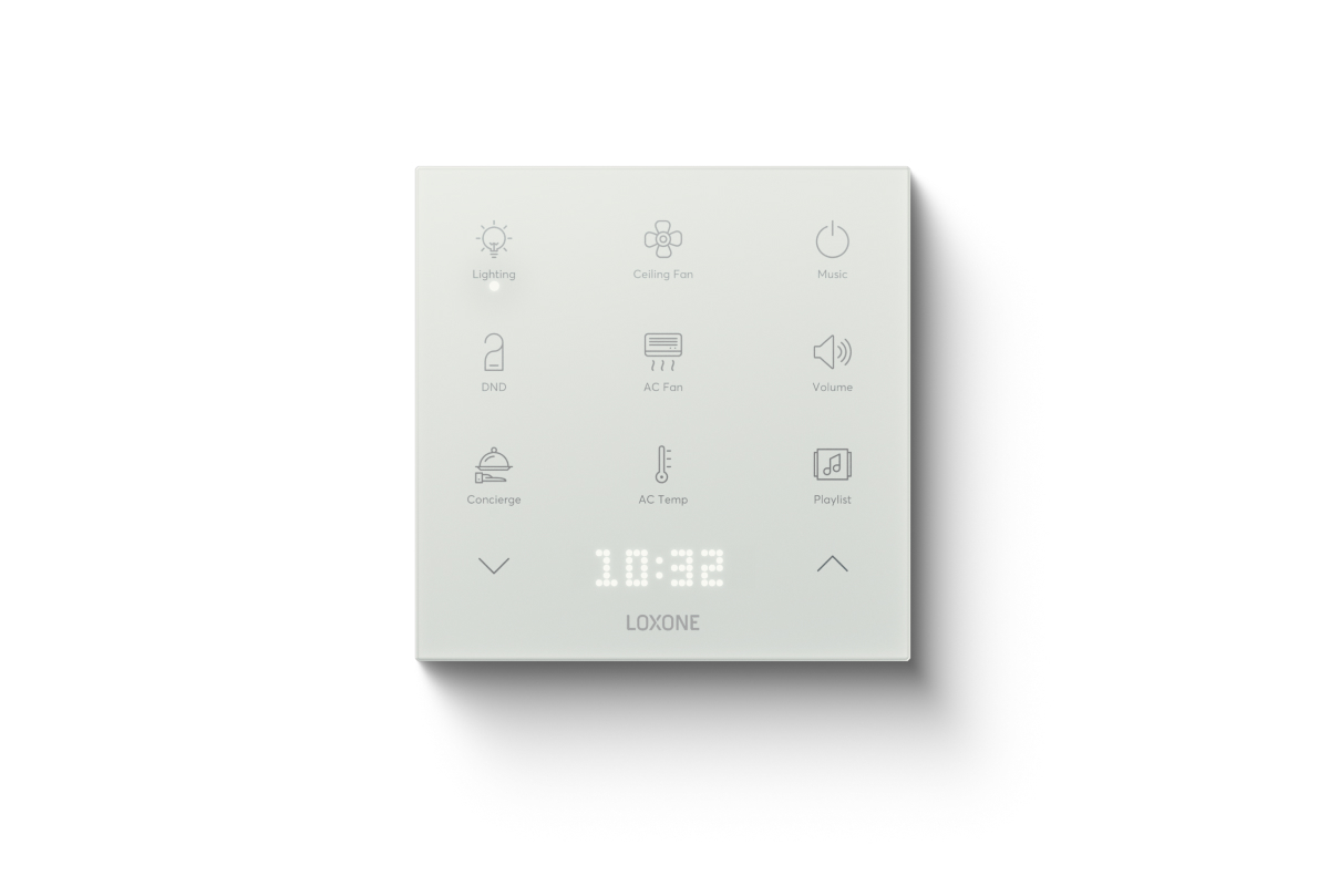 Loxone Touch Pure Flex Battery Air Samtweiß, Frontansicht