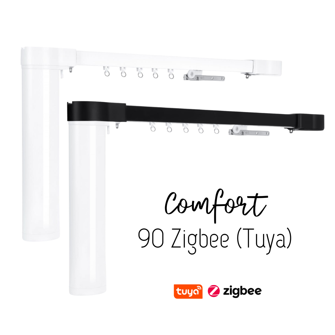 Mio Decor Comfort 90 Zigbee Tuya elektrische Vorhangschiene in Weiß und Schwarz