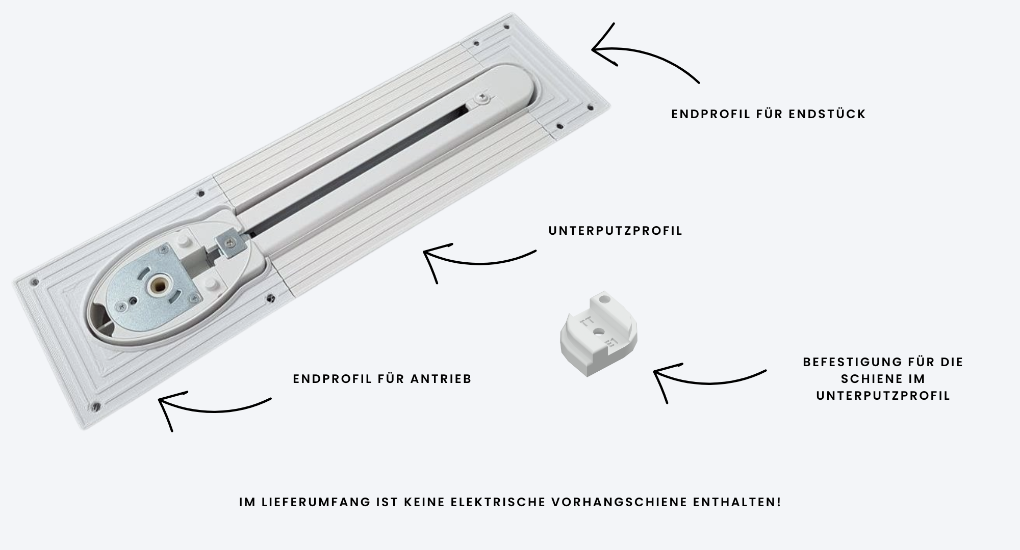 Nutprofil für elektrische Vorhangschienen