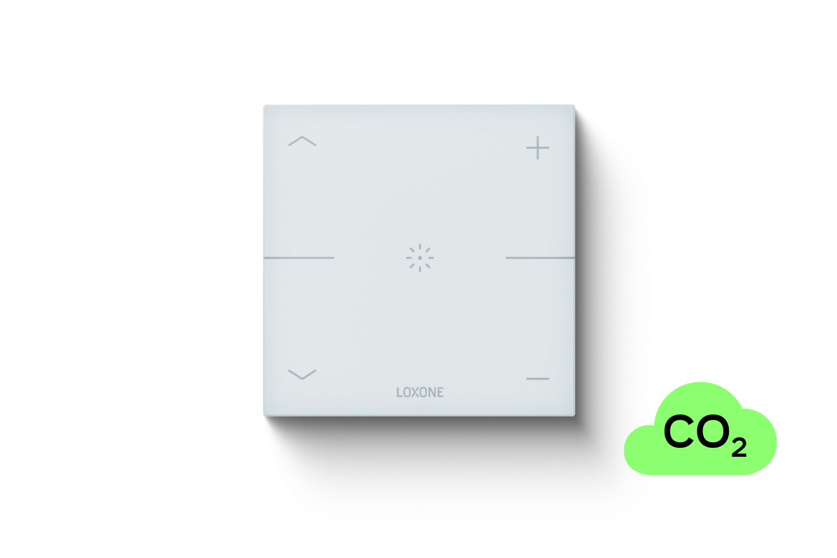 Loxone Touch Pure CO2 Tree Signalweiß, Frontansicht