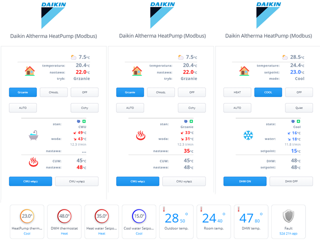 Quick App Daikin Altherma Modbus